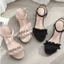 Giày Sandal Nữ Mùa Hè Phong Cách Mới Gót Vừa Dày Giày Nữ Một Khóa Đa Năng Giày Nữ Thời Trang