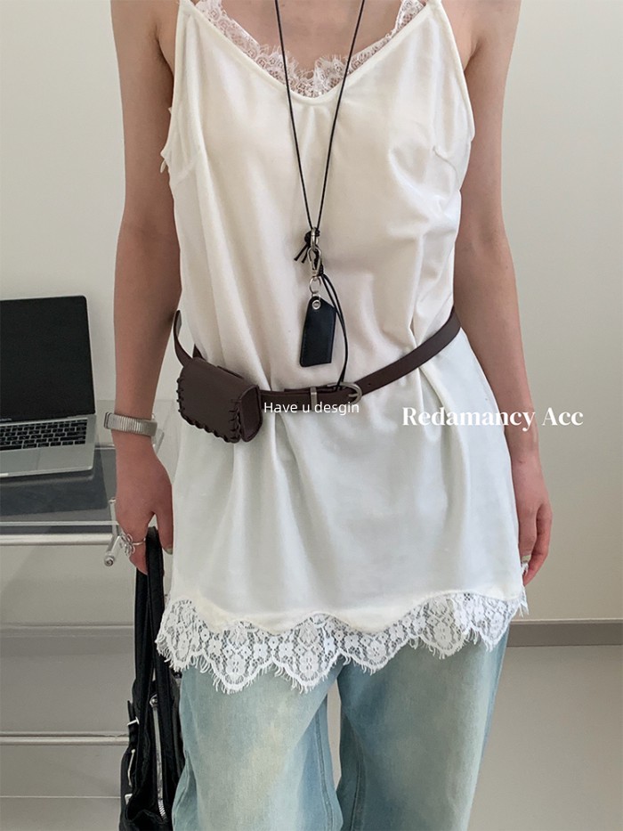 Thắt lưng túi vuông nhỏ phong cách blogger, thiết kế đơn giản, tươi xanh