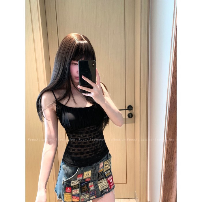 Korean Internet Celebrity Hot Girl Pure Desire Lace Camisole Women's Summer Popular Intellect