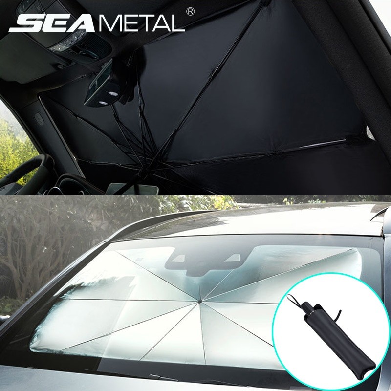 SEAMETAL Ô Tô Che Nắng Ô Dù Ô Tô Chống Nắng Nội Thất Tự Động Cửa Sổ Phía Trước Che Nắng Có