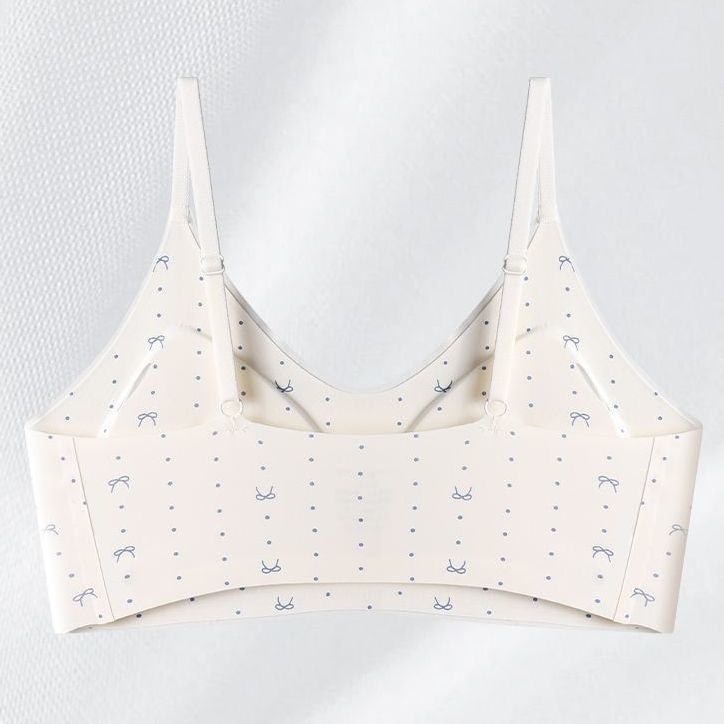 Áo Vest Mỏng Phong Cách Hoa Đỏ Cho Nữ Sinh Viên Ngực Nhỏ, Không Vòng Thép