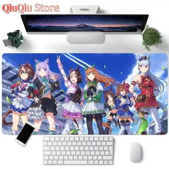 Uma Musume Pretty Derby Anime Mousepad Bàn Phím Lớn Thảm Bàn Chơi Game Miếng Lót Chuột LockEdge Thảm Chống Trơn Trượt