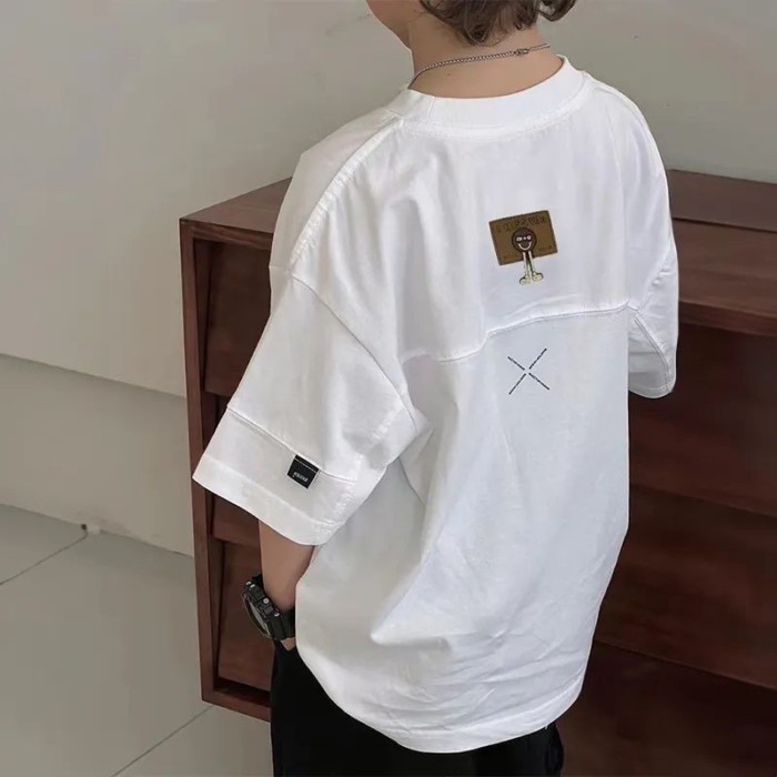 Áo thun bé trai tay ngắn dáng rộng mỏng nhẹ phong cách Hàn Quốc thời trang mới nhất