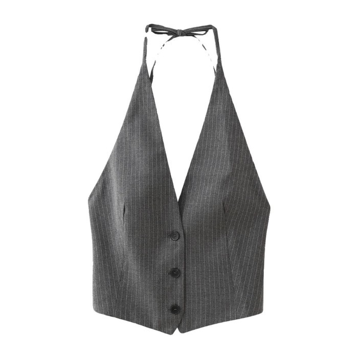 Nữ Thời Trang Nhẹ Dây Hở Lưng Tinh Tế Phù Hợp Với Áo Vest Mùa Hè Nhẹ Đơn Giản Hàng Đầu