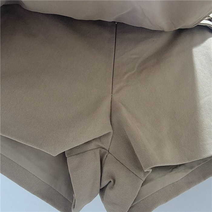 Quần váy công sở  chống hở, giảm béo và che hông, váy ngắn thiết kế đai rộng bằng kim loại ki