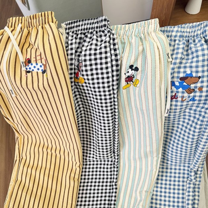 Women's Walking Pants With Double Pockets, New Style, Japanese Students' Home Loose Casual Wi