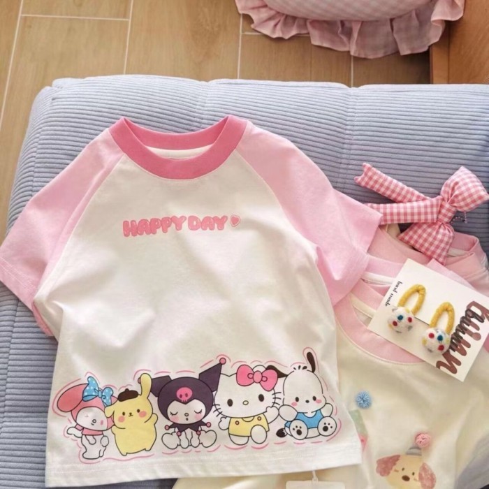 Summer Children Kuromi Cute Short-sleeved Fashionable Children's Clothing New Girls T-shirt Ca