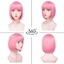Thời Trang Nữ Trung Dài Màu Hồng Bob Đầu Tóc Giả Bao Air Bangs Full Head Cover Tự Nhiên Lông Tơ Thẳng Đầu Bao