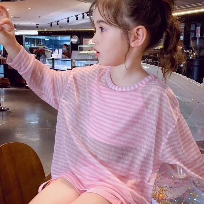 Áo tắm bé gái chia đôi đồ bơi che nắng chống nắng cho bé gái mới đồ bơi đi biển mùa hè