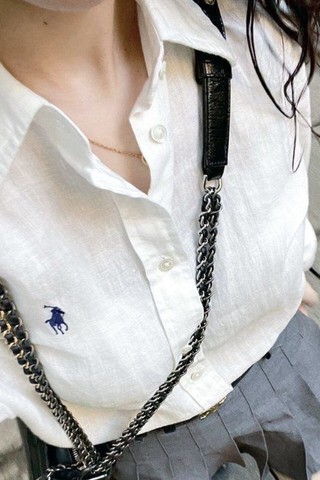 Áo sơ mi chống nắng cotton và lanh thêu cho nữ mùa xuân hè phong cách mới lười biếng dáng rộn