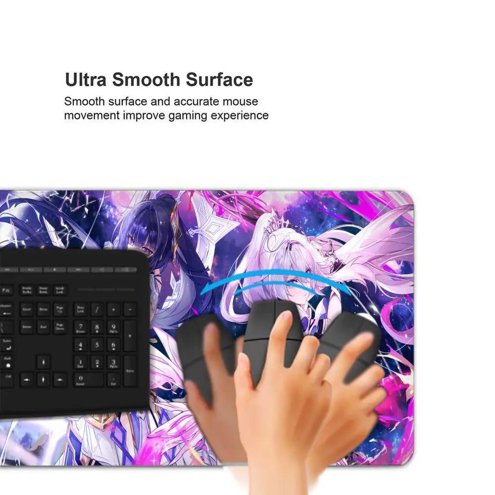 Kiana Kaslana Honkai Tác Động 3rd Mousepad Chuột Chơi Game Lớn Miếng Lót LockEdge Dày Bàn Phím Máy Tính Bàn Thảm