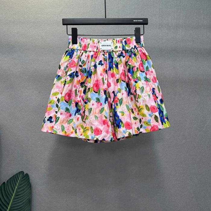 Quần short nhỏ đi biển họa tiết hoa tươi mát dành cho nữ mùa hè mới cao cấp phong cách cổ điển