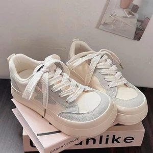 Giày vải dành cho nữ, giày trắng mũi nhọn xoài, giày niche thông thường đa năng, giày thể tha