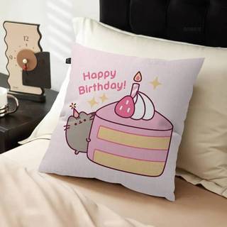 P-PusheenS PHIM HOẠT HÌNH Đệm Sofa Polyester Đệm Trang Trí Ném Gối Trang Trí Nhà Cửa Vỏ Gối