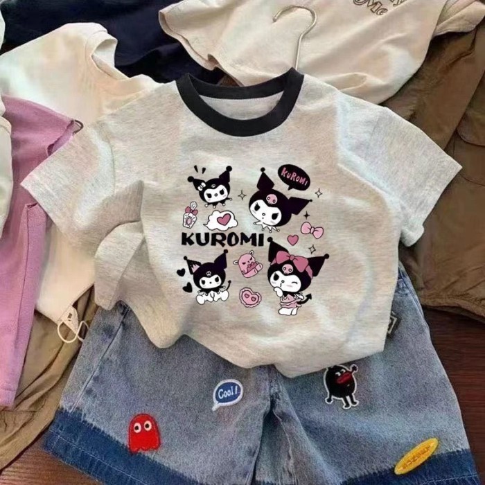 Pure Cotton Baby Girls Short-sleeved T-shirt Children's Printed Children's Clothing New Cartoon Sum