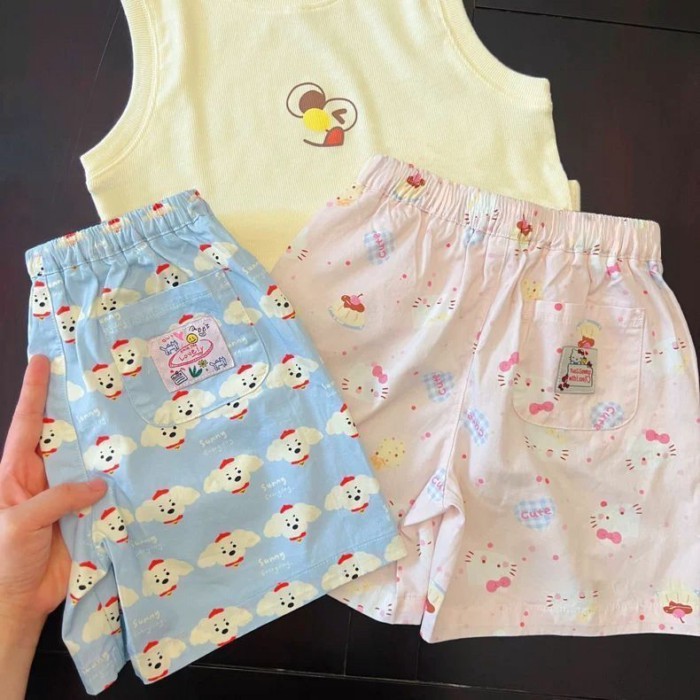 Quần Short Mùa Hè Cho Bé Gái Quần Short Bé Gái Phong Cách Mới Thời Trang In Hình Hello Kitty