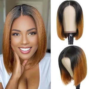 Tóc Giả Đen Chuyển Màu Đỏ Chuyển Màu Vàng Giữa Điểm bobo Đầu Full Mũ Nhà Sản Xuất