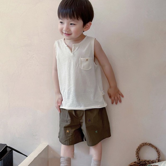 Quần Short Mỏng Thêu Phong Cách Retro Quần Âu Mùa Hè Trẻ Sơ Sinh Và Trẻ Nhỏ Nam Và Nữ