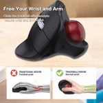 Chuột Trackball dọc JOMAA Chuột điều khiển ngón tay cái Bluetooth không dây có nút bấm yên tĩnh có thể sạc lại cho PC / Mac / Laptop / Máy tính bảng. — ảnh 8