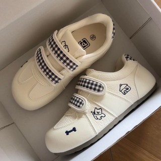 Giày thể thao Velcro phong cách Hàn Quốc dễ thương phổ biến, giày trắng xếp chồng, chống mài