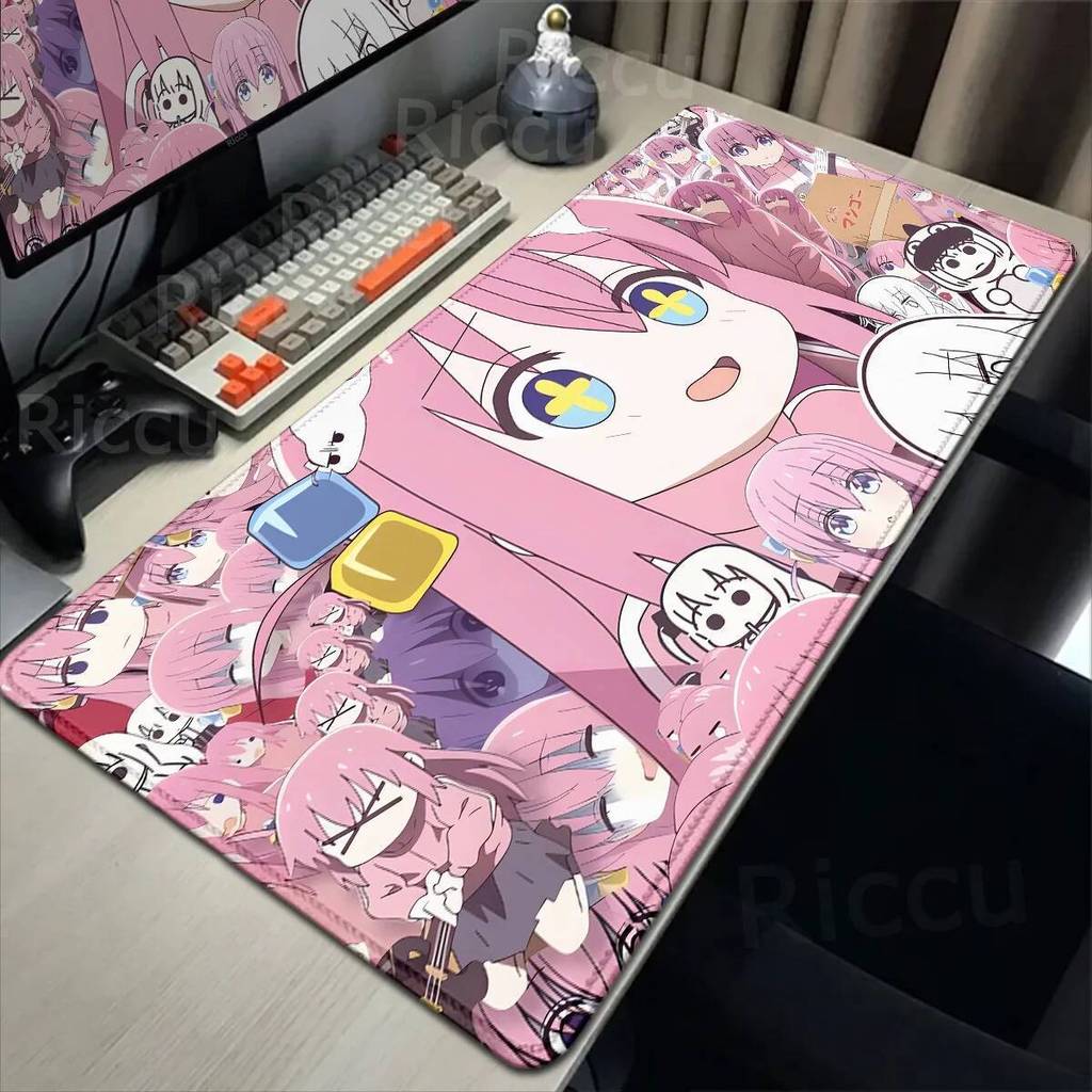 Anime HD In Chuột Miếng Lót Bocchi The Rock Lớn Chơi Game Mousepad Cao Su Máy Tính Chuột Thảm Game Thủ Khóa Cạnh Phụ Kiện Chống Trơn Trượt