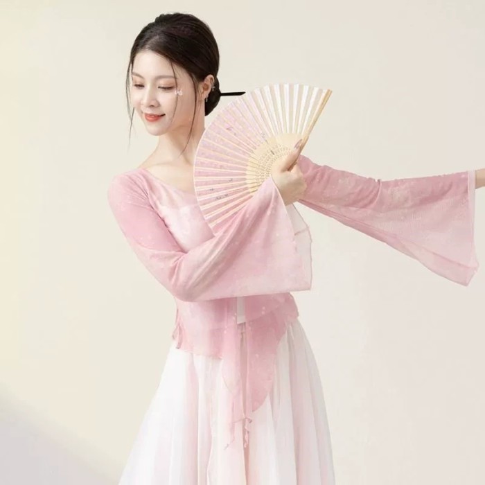 Tính Khí Khiêu Vũ Cổ Điển Gạc Hai Bộ Trang Phục Múa Trung Hoa Thanh Lịch Bộ Đồ Tập Vần Bộ Đồ Tập