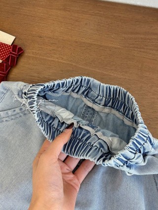 Nữ Mùa Hè Quần Jean Mỏng Trẻ Em Phối Ren Rời Quần Cắt Trẻ Em Ống Rộng Đa Năng Quần Ống Suông