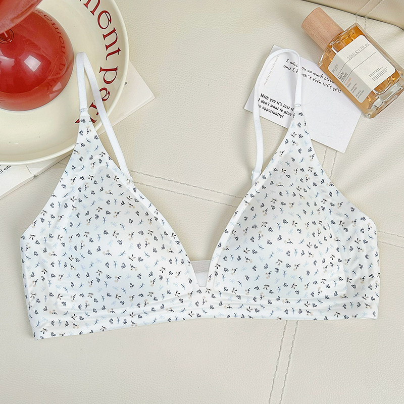 Áo Ngực Mỏng Không Dây In Hoa - Hỗ Trợ Liền Mach