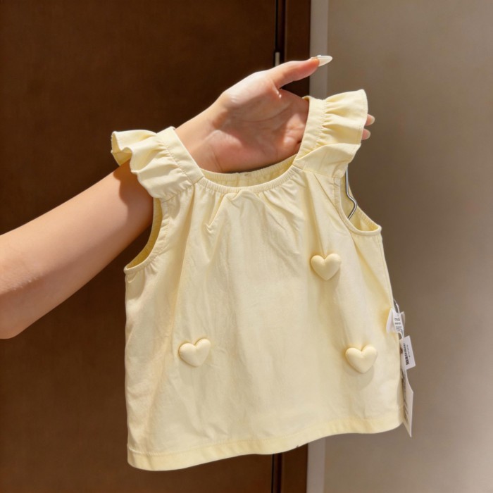 Bé Gái Mùa Hè Áo Vest Mới Hợp Thời Trang Tình Yêu Áo Thun Phong Cách Hàn Quốc Phong Cách Phương