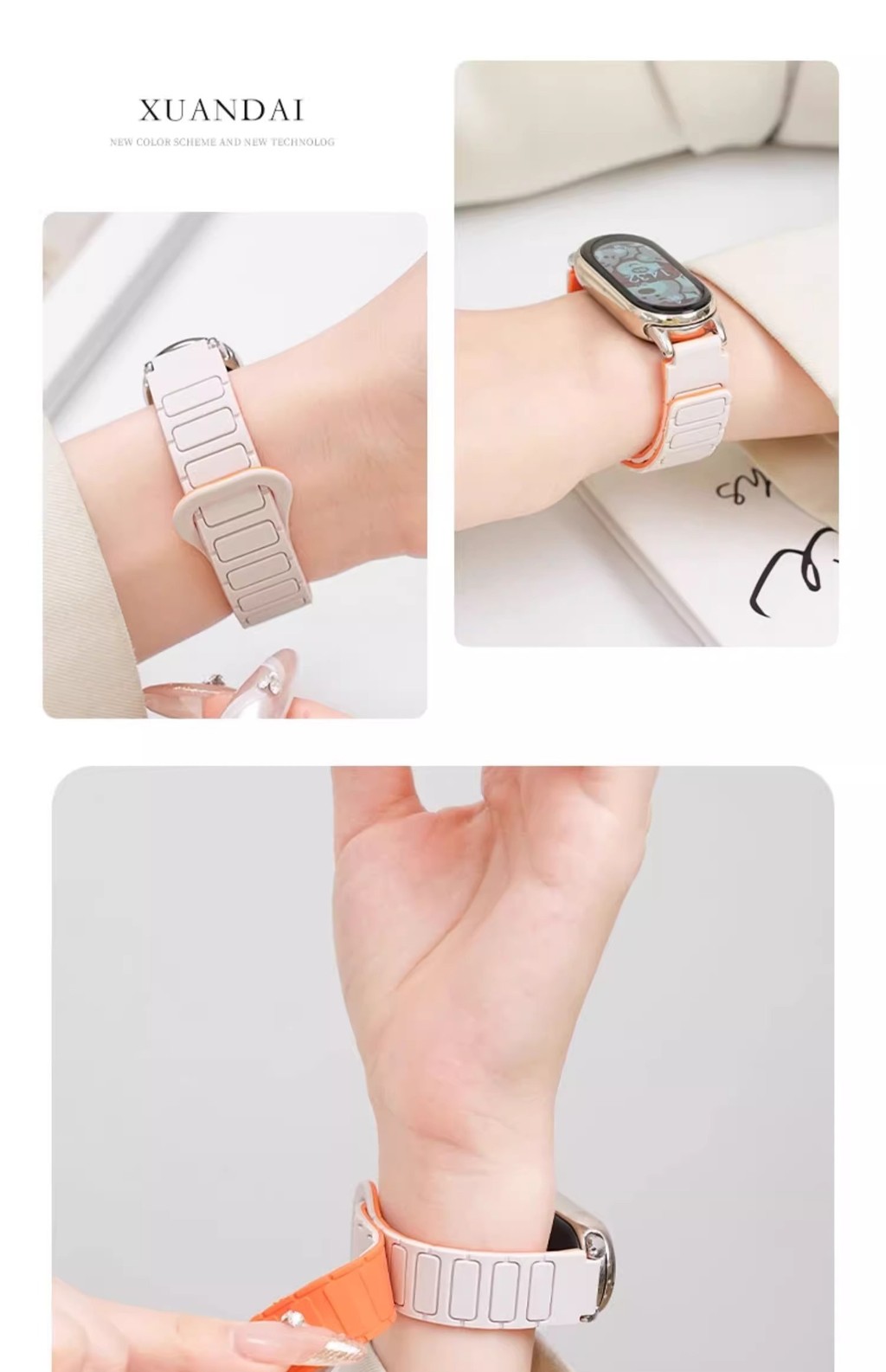 Dây đeo vòng silicon cho Xiaomi Mi Band 10 9 8 Vòng đeo tay từ tính có thể thay thế Correa cho dây đeo đồng hồ thể thao Xiaomi Band 10 – ảnh mô tả chi tiết 4