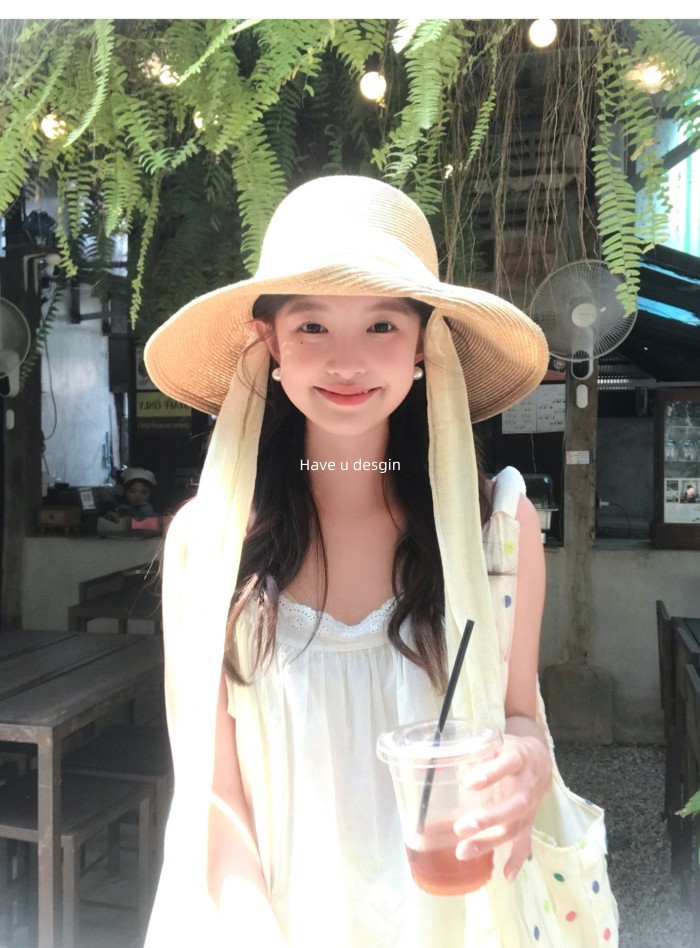 Mũ Rơm Nữ Vành Lớn Phong Cách Mới cho Đi Biển và Du Lịch Mùa Hè