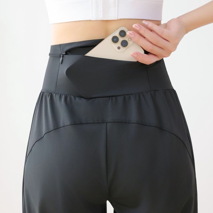 Quần short thể thao có túi sau lưng dành cho nữ chạy bộ nhanh khô nửa chiều dài quần dài đi xe đạp