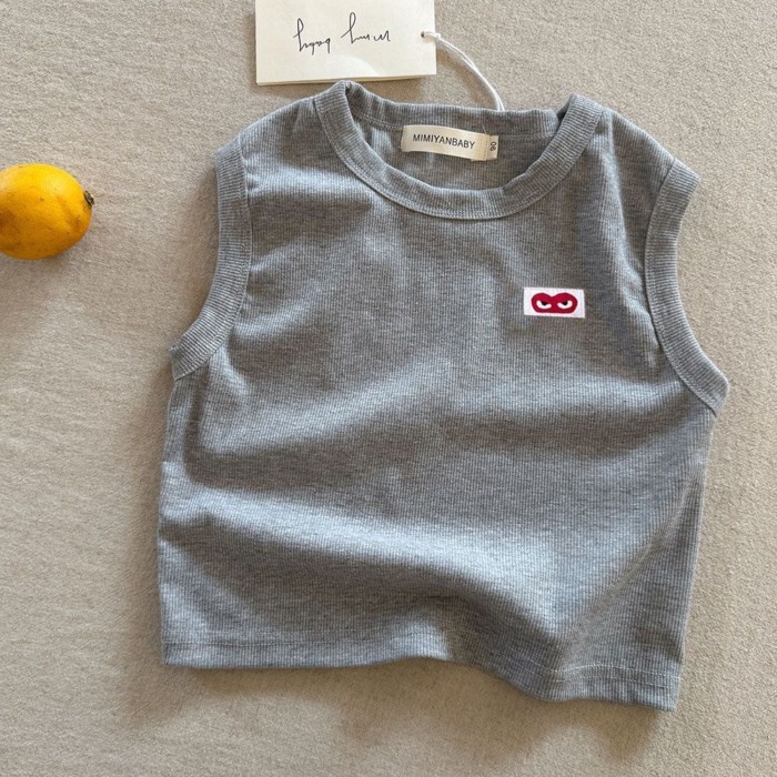 Áo vest trẻ em Áo thun không tay trẻ em love baby sọc áo vest nữ dáng chữ I phần mỏng