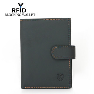 MONICOO Khóa Túi ID Châu Âu Retro RFID Lớp Đầu Tiên Da Bò Dây Kéo Thay Đổi Dây Đeo Lá Rời Ví Nam