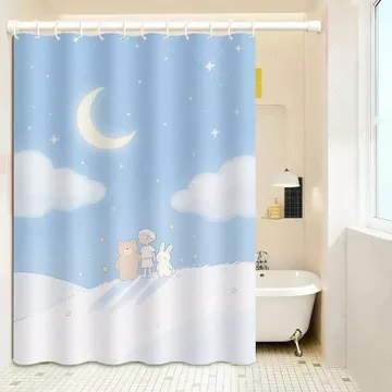Hoạt Hình Hoạt Hình Phòng Tắm Chặn Riêng Tư Màn Tắm Phòng Tắm Rèm Chống Thấm Nước Đục Lỗ Tắm Rèm Vải Rèm Cửa Phòng Tắm Rèm