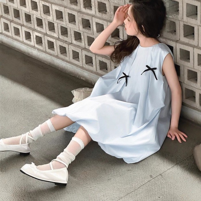 Children's Bow Fairy Dress, High-end, Fashionable, Slim Flower Bud Dress, Princess Style Cute