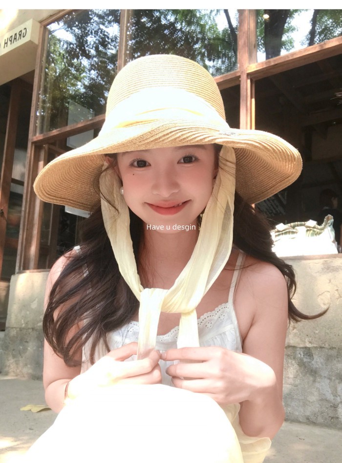 Mũ Rơm Nữ Vành Lớn Phong Cách Mới cho Đi Biển và Du Lịch Mùa Hè