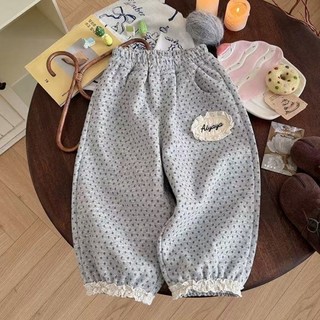bé gái hoa quần bó sát xuân thu mới cho bé quần âu bé gái ren ngọt ngào quần dài