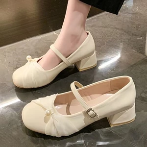 Giày da nhỏ tăng chiều cao đế siêu dày dành cho nữ Giày da nhỏ tăng chiều cao một chân đơn gi