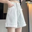 Quần Short Denim Màu Đen Nữ Mỏng Chữ A Cao Cấp Rời Ôm Nguyên Viền Quần Năm Điểm