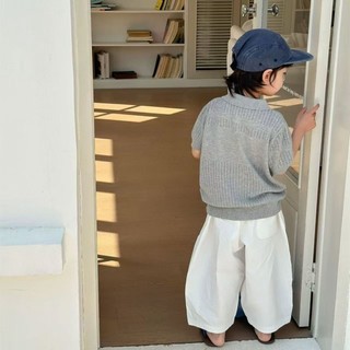 Áo sơ mi POLO ngắn tay bằng lụa băng dệt kim thông thường phong cách Hàn Quốc đa năng cho bé trai v