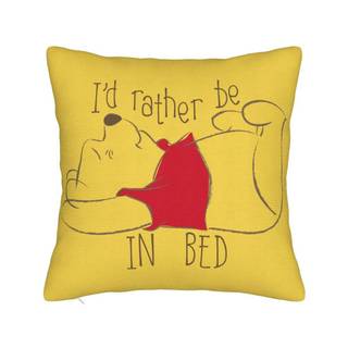 Winnie the Pooh Tôi thà ở trên giường Vỏ gối vuông Vỏ đệm trang trí tùy chỉnh Vỏ gối ném cho gia đình 18 "x18"