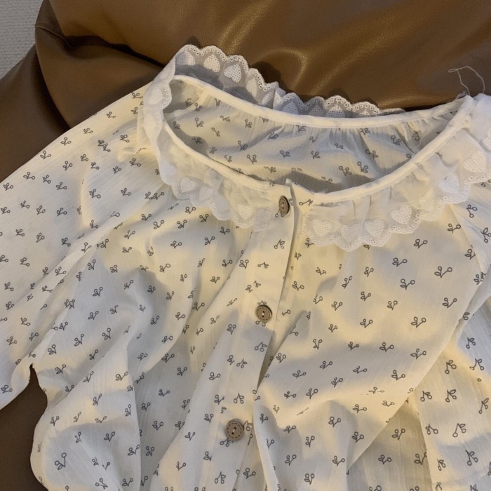 Bộ đồ ngủ ngắn tay ren anh đào ngọt ngào  phong cách dành cho nữ mùa hè Quần short ngắn tay mớ