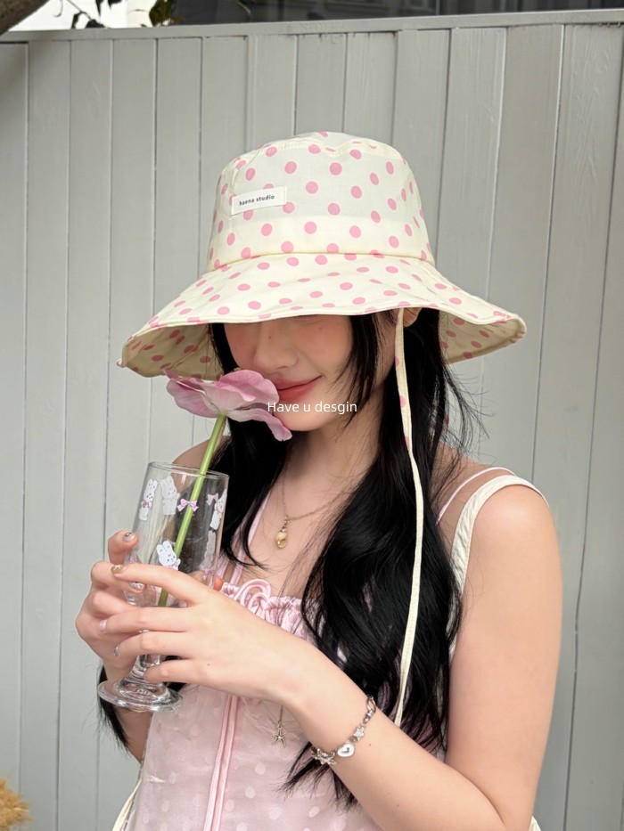 Mũ xô chấm bi thiết kế Hàn Quốc, vành lớn, chống nắng - Perfect cho mùa hè