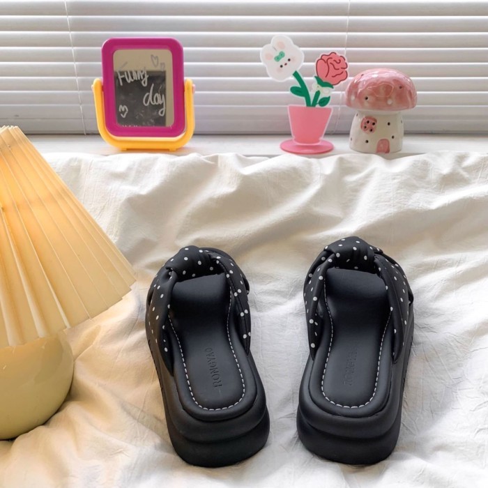 New Summer Style Polka Dot Soft-soled Comfortable Slippers For Women To Wear Thick-soled Casu
