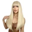 Thời Trang Golden Bangs Dài Thẳng Tóc Giả Sợi Hóa Chất Chịu Nhiệt Độ Cao Chất Liệu Full Mũ Thích Hợp Cho Mặc Hàng Ngày