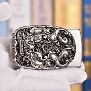 Khóa Tự Động Đầu Khóa Dây Đơn Đầu Nam Hợp Kim Thắt Lưng Khóa Pixiu Thẻ Thời Trang Khe Cắm Khóa Retro Cá Tính