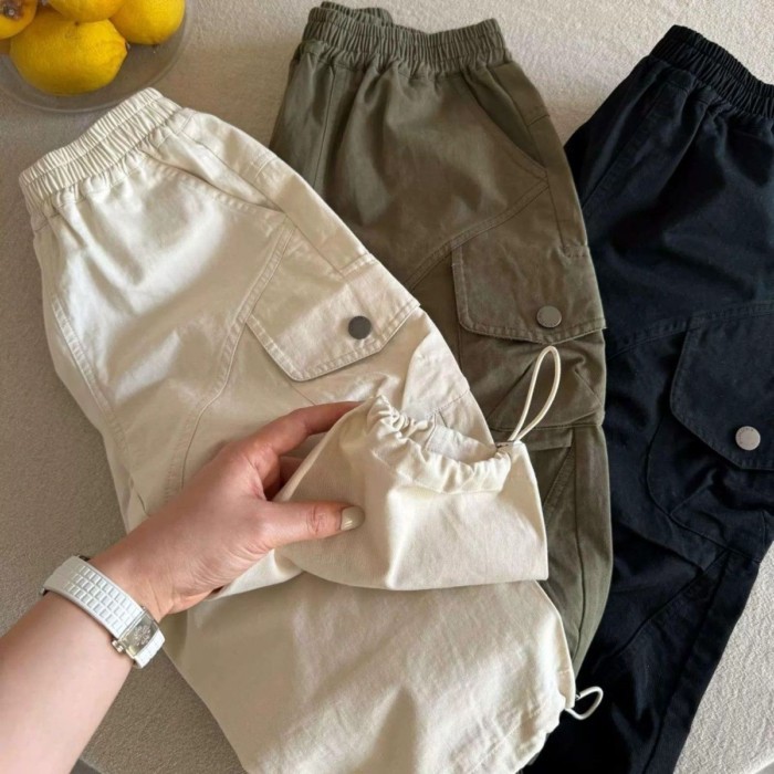 Quần yếm trẻ em cho bé trai xuân thu phong cách mới Quần legging màu trơn cho bé quần tây đa