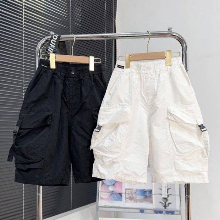 Quần short mùa hè dáng rộng cho bé trai kiểu mới, quần thường ngày thoáng mát, chất liệu cotton