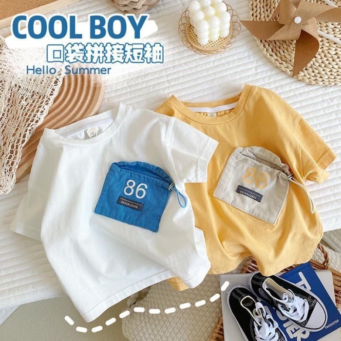 bé trai áo thun ngắn tay cotton bé màu trơn áo thun trẻ em mùa hè hoạt hình quần áo trẻ em nam m